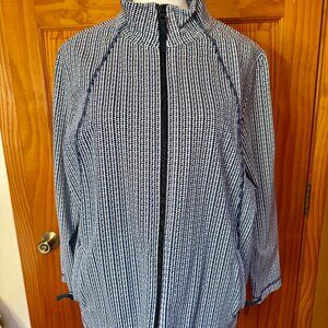 Pristine T for Talbots 1X Blue/White Checked Jacket w Pocket